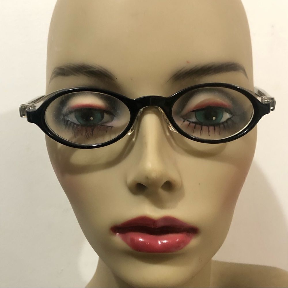 Rare Authentic Face a Face BINGO Oval Black/Clear Eye Glasses France